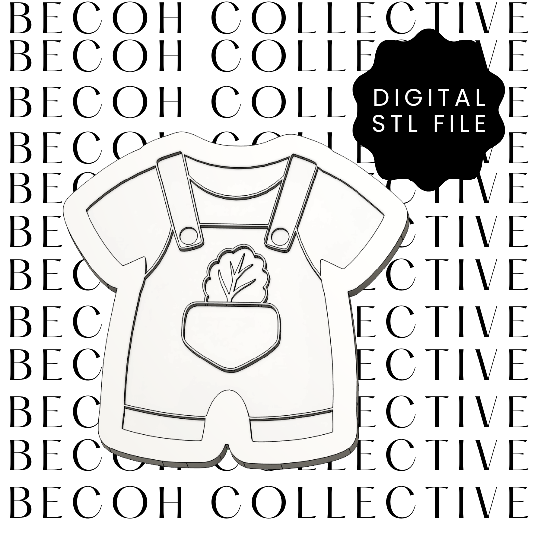 Farm Baby Overalls Cookie Stamp and Cutter
