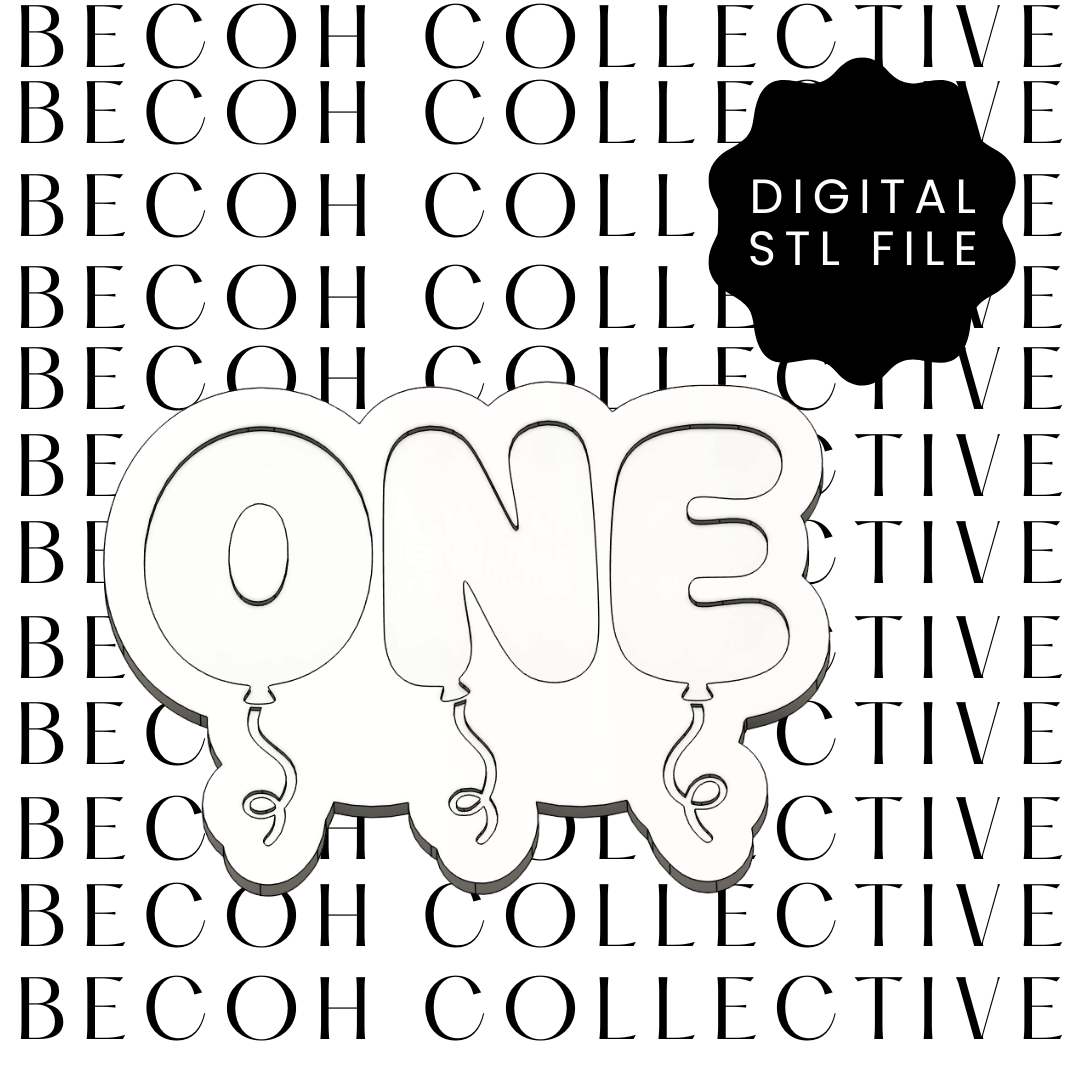 One Balloons Cookie Stamp & Cutter