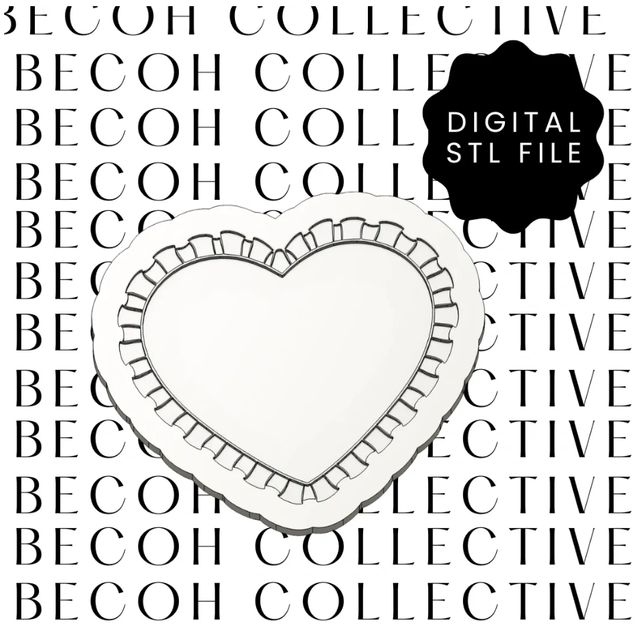 Frilly Heart Cookie Stamp & Cutter