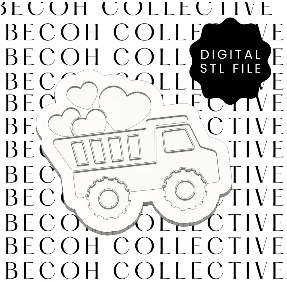 Loads of Love Dump Truck Cookie Stamp and Cutter