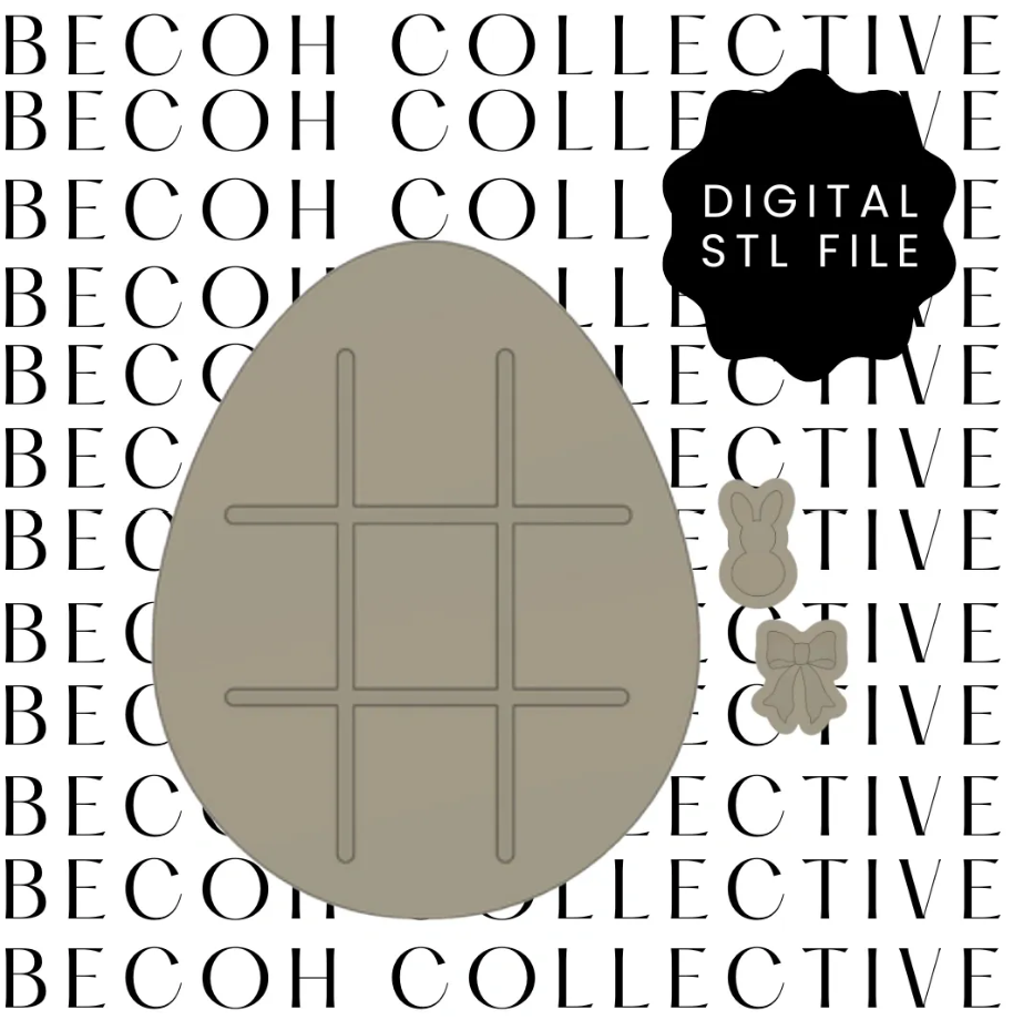 Bunnies & Bows Tic Tac Toe Cookie Stamp & Cutter