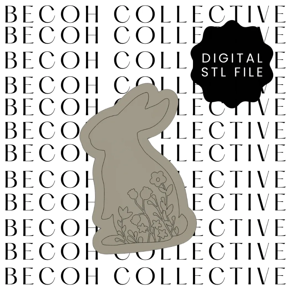 Floral Bunny Cookie Stamp & Cutter