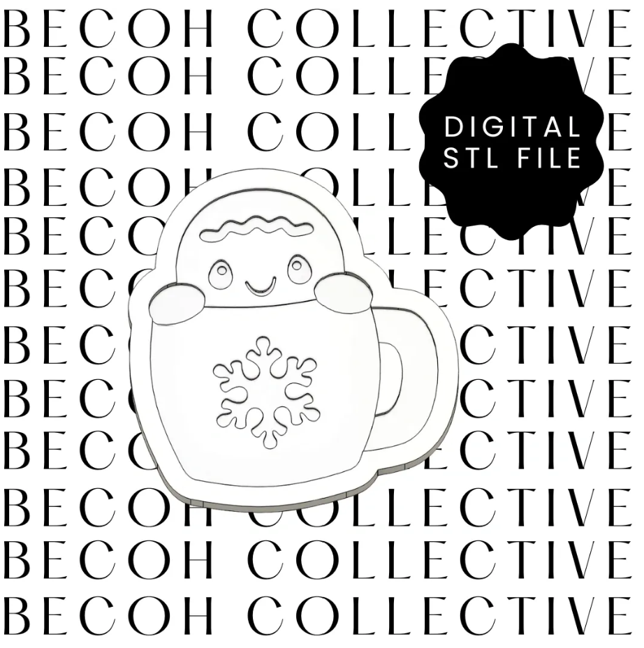 Gingerbread Man in Mug Cookie Stamp & Cutter