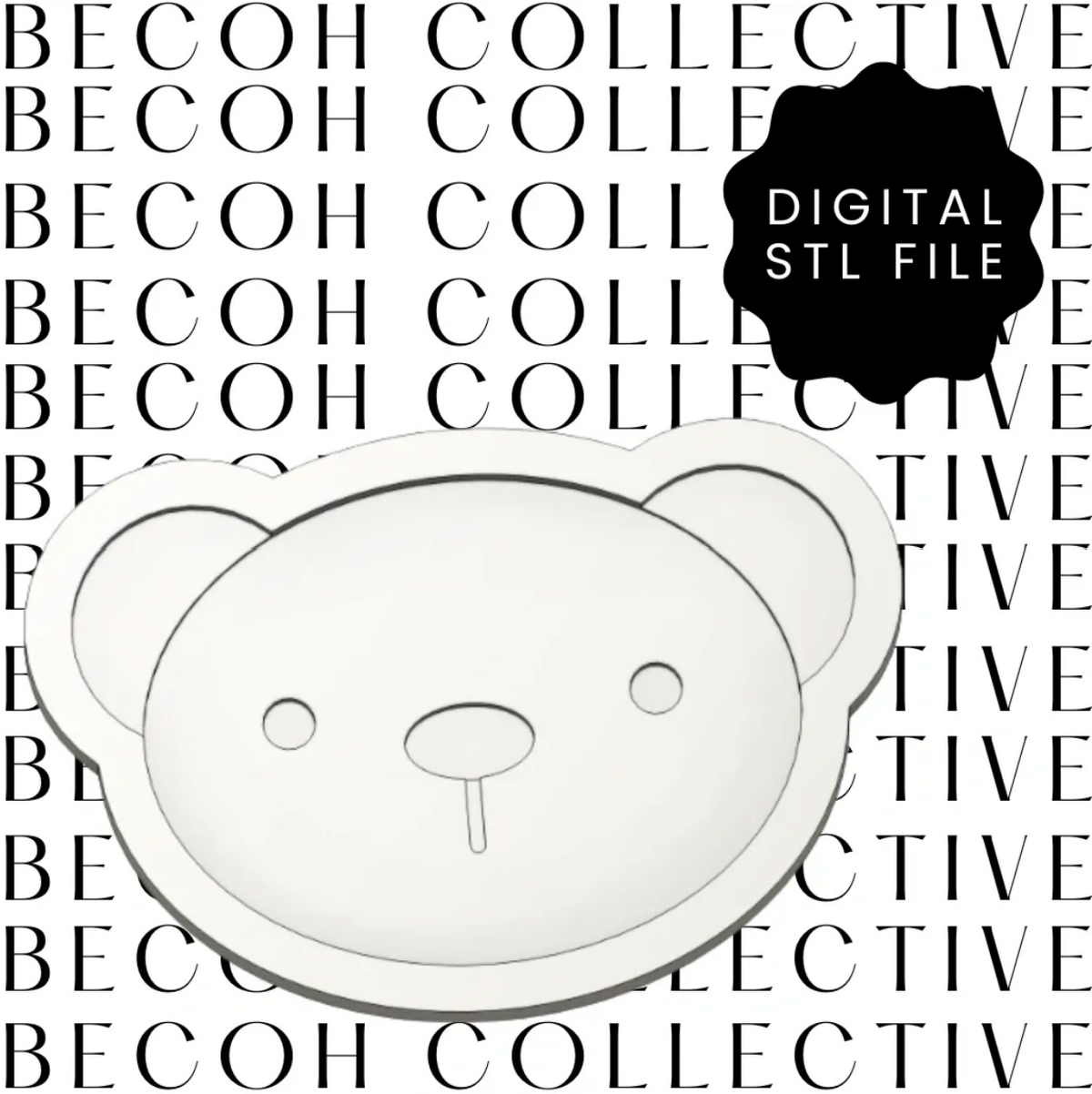 Teddy Bear Face Cookie Stamp & Cutter