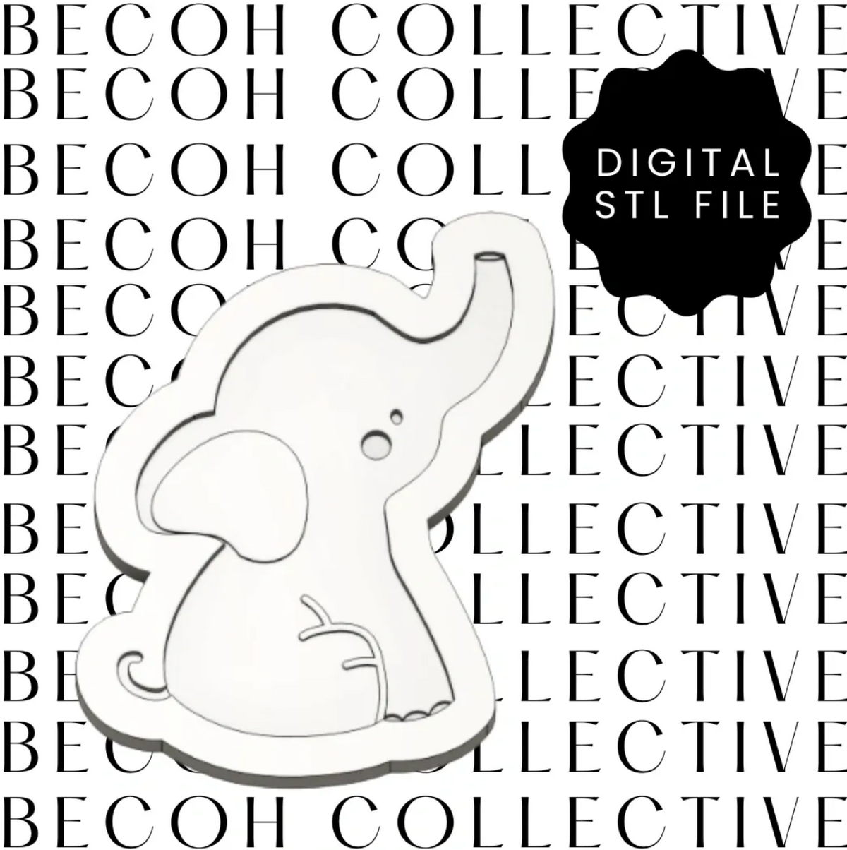 Baby Elephant Cookie Stamp & Cutter