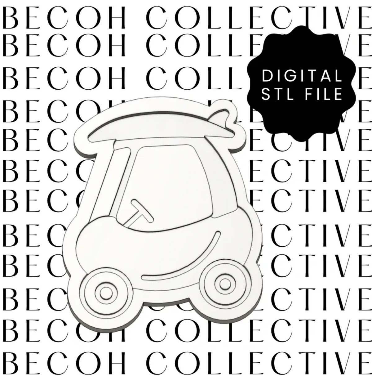 Baby Car with Surfboard Cookie Stamp & Cutter