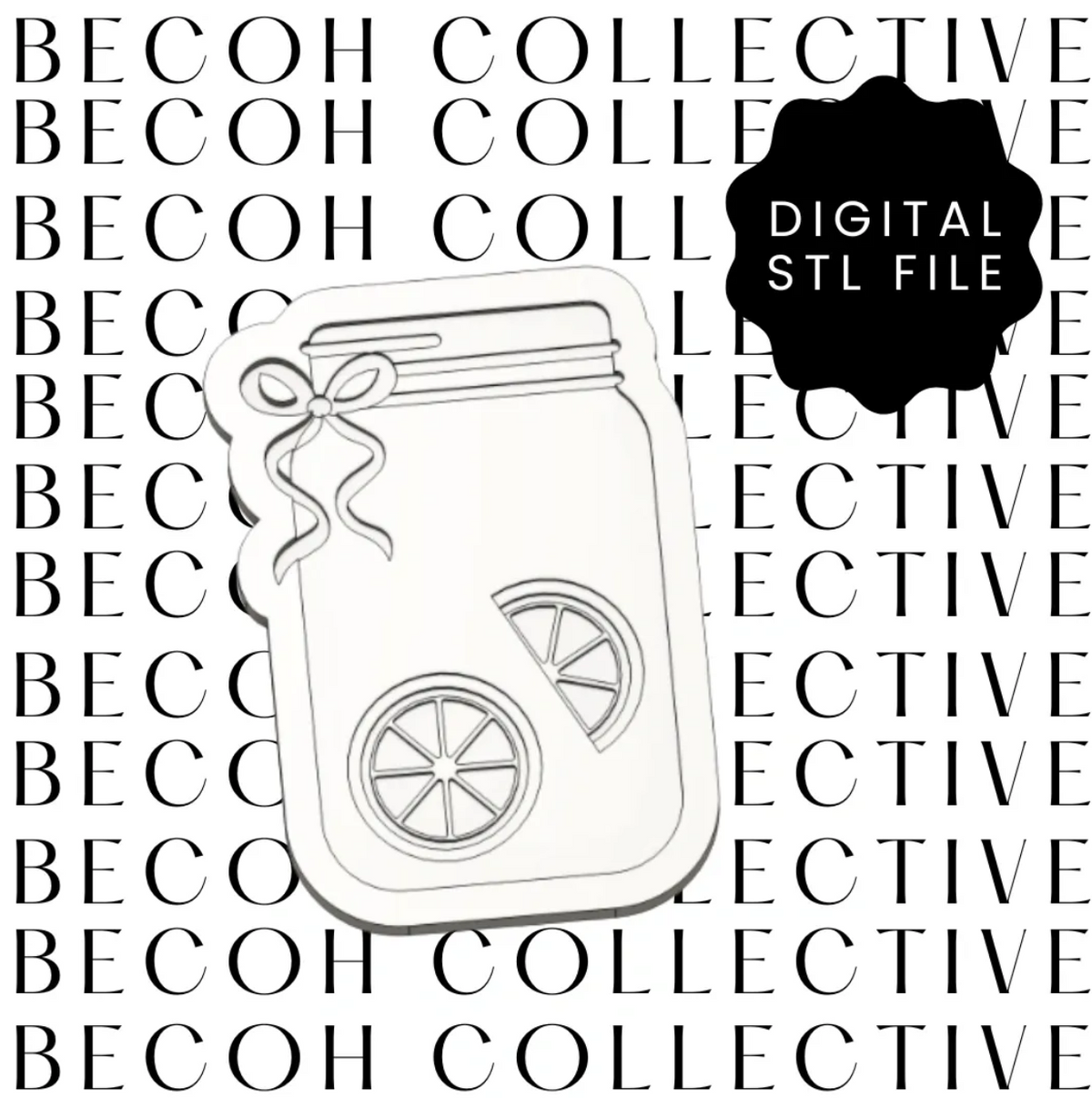 Mason Jar with Lemons Cookie Stamp & Cutter