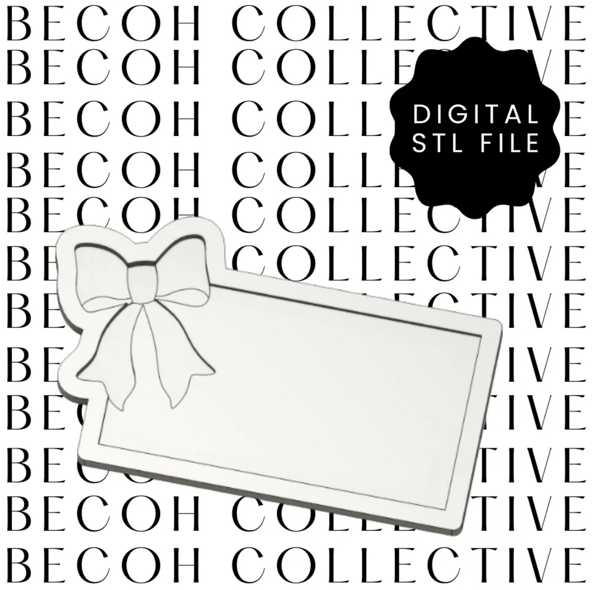 Gift Tag with Bow Cookie Stamp & Cutter