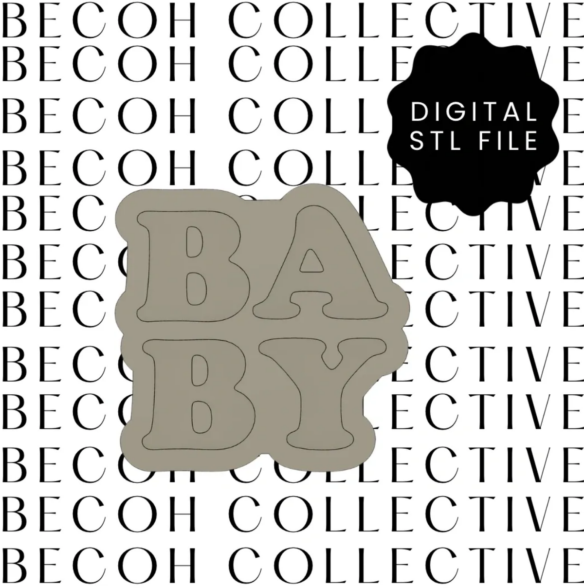 Baby Font Cookie Stamp & Cutter