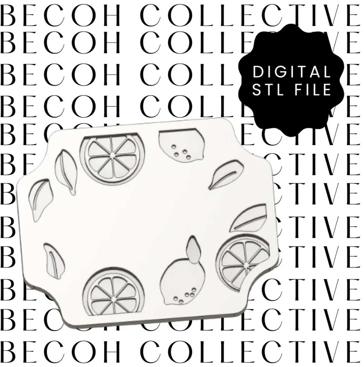 Lemon Leaf Border Cookie Stamp & Cutter