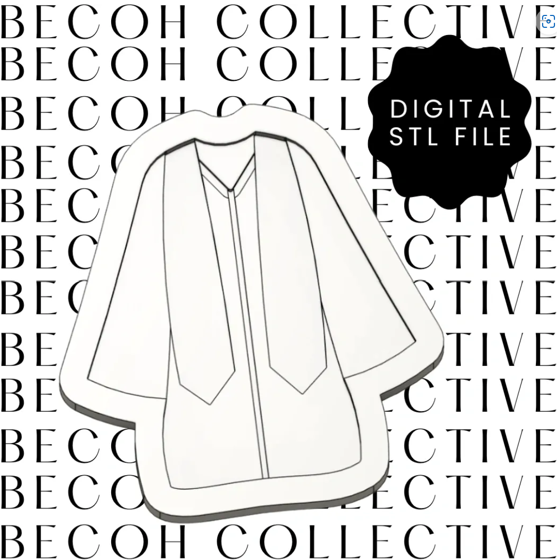 Graduation Gown Cookie Stamp & Cutter