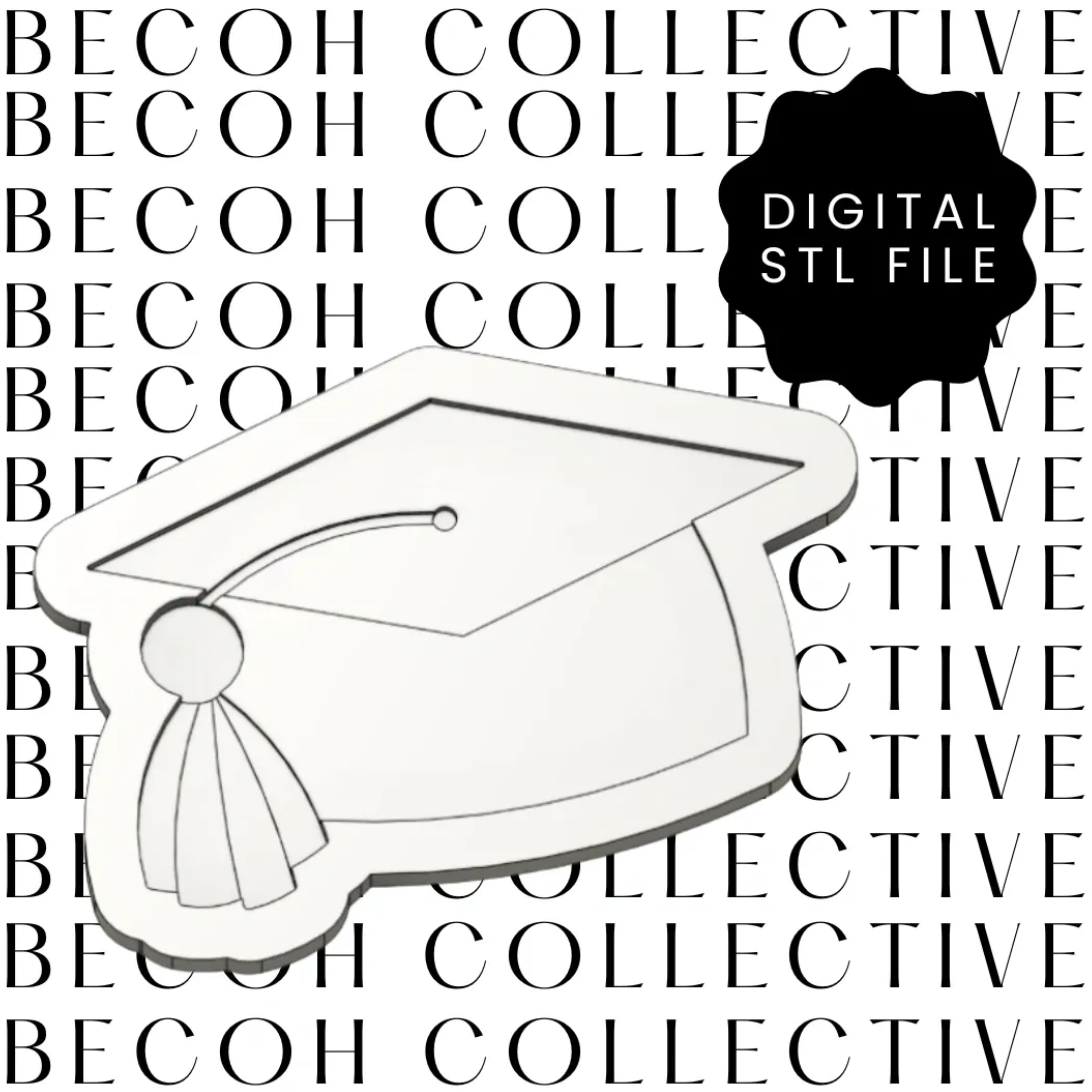 Graduation Cap Cookie Stamp & Cutter