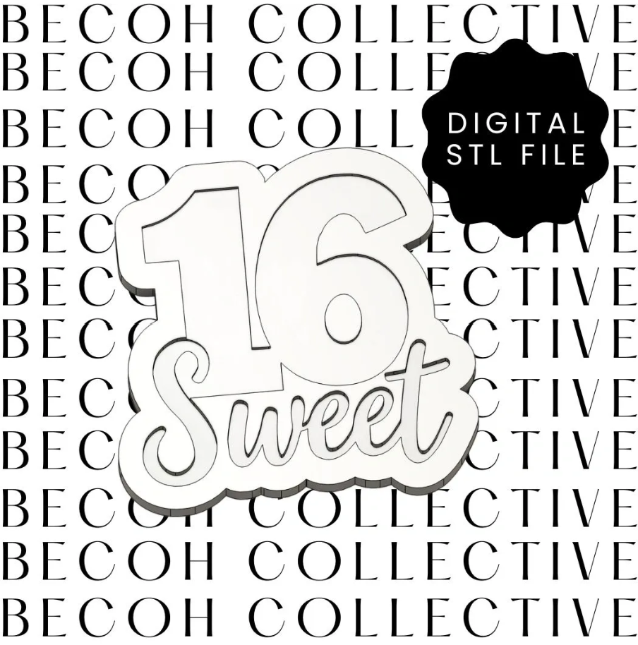 Sweet 16 Cookie Stamp & Cutter