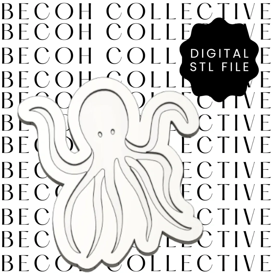 Simple Octopus Cookie Stamp & Cutter