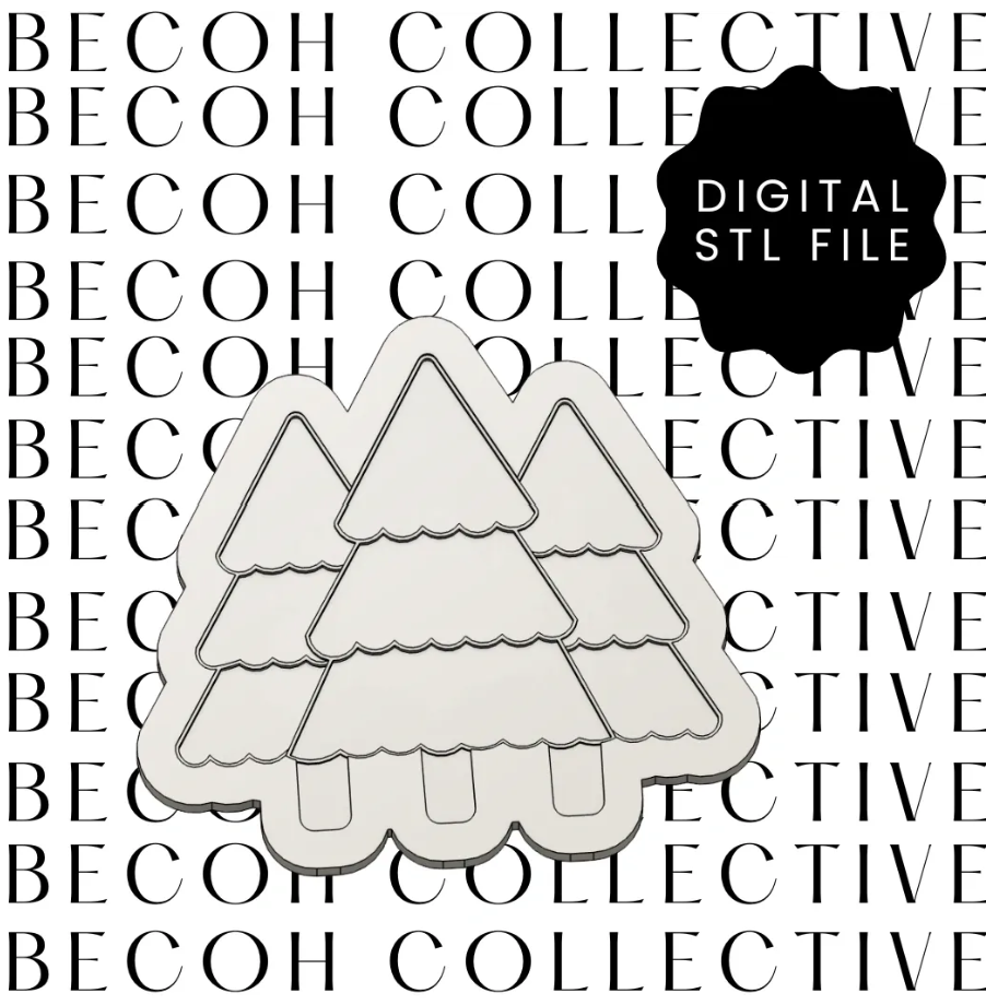 Pine Trees Cookie Stamp & Cutter