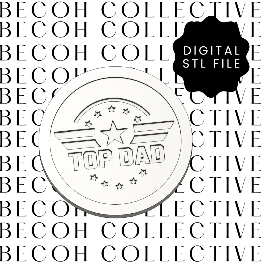 Top Dad Cookie Stamp & Cutter