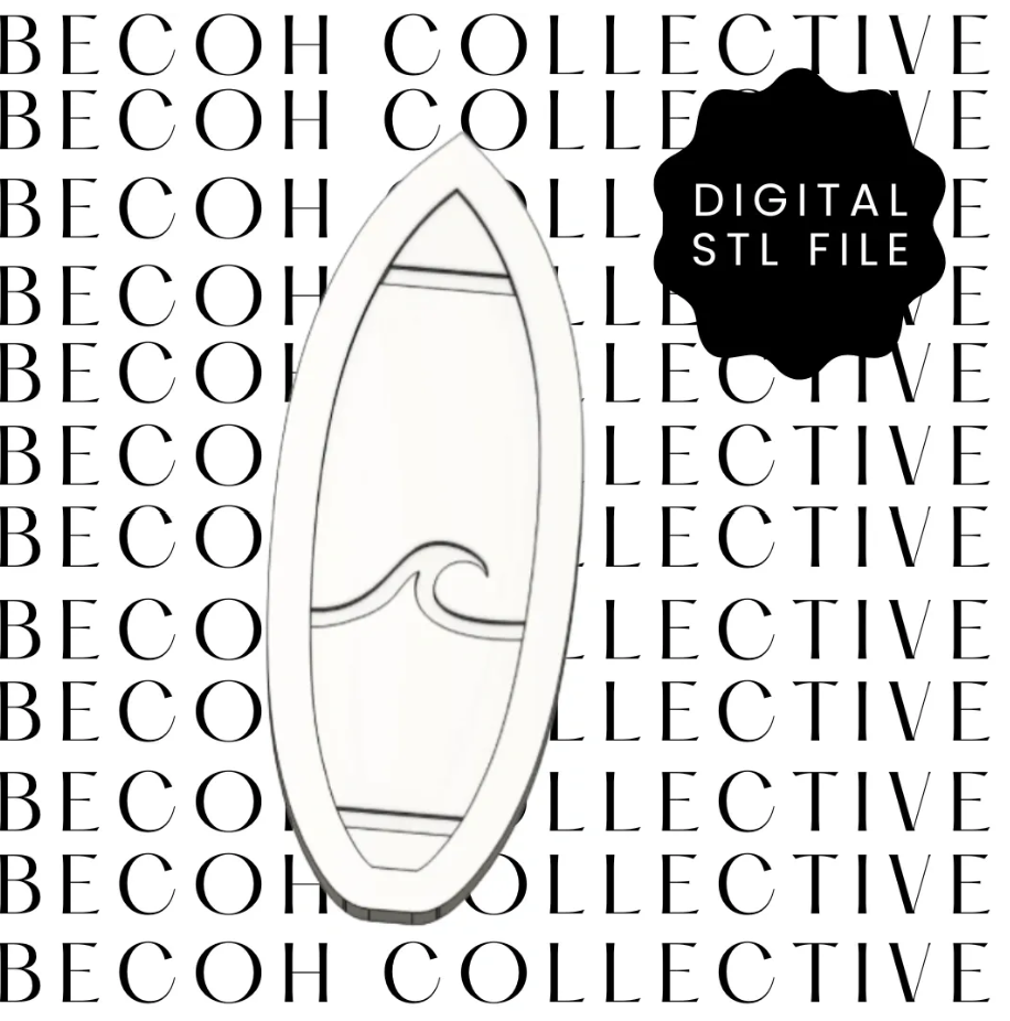 Surfboard Cookie Stamp & Cutter