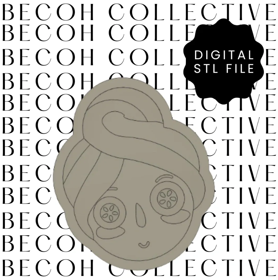 Spa Face Cookie Stamp & Cutter