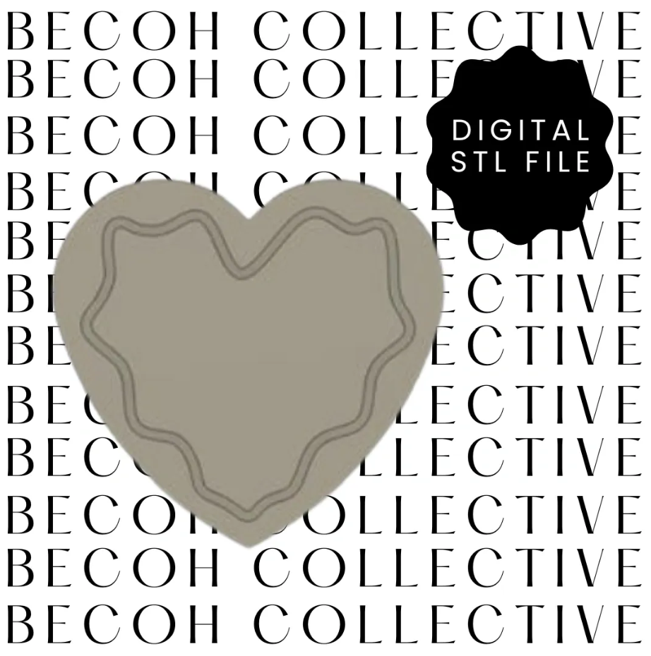 Wavy Heart Cookie Stamp & Cutter