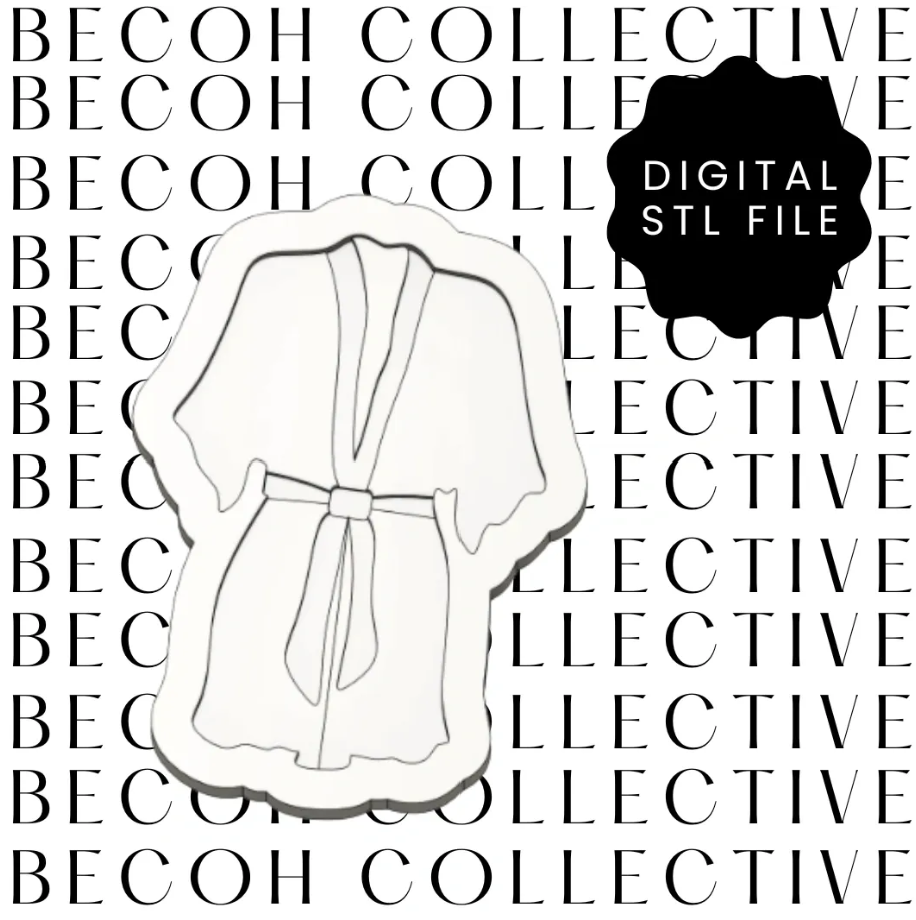 Bath Robe Cookie Stamp & Cutter