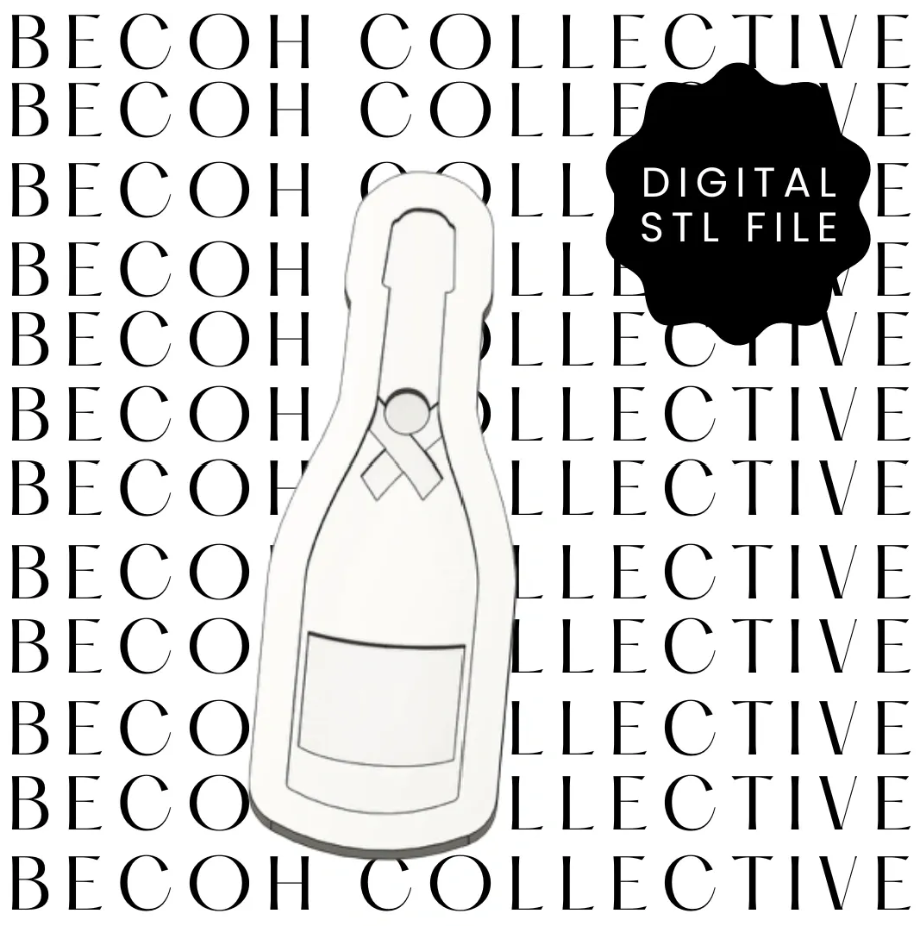 Prosecco Bottle Cookie Stamp & Cutter
