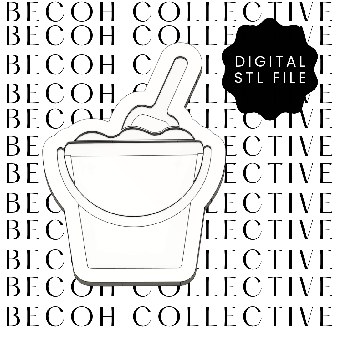 Beach Bucket with Spade Cookie Stamp & Cutter