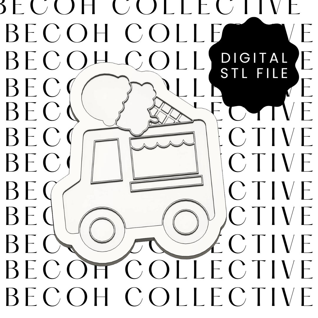 Ice Cream Truck Cookie Stamp & Cutter