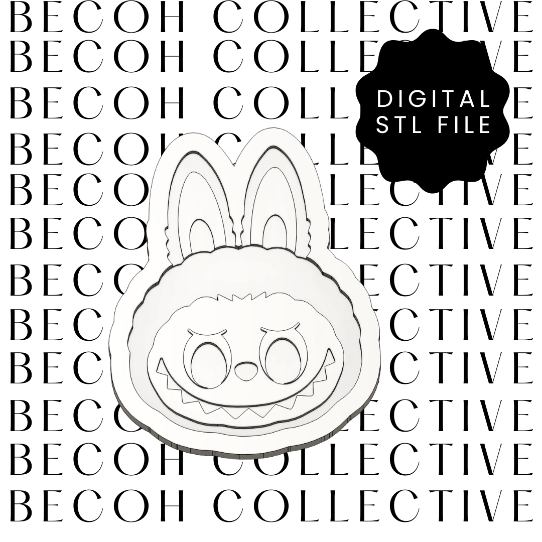 Labubu Face Cookie Stamp and Cutter