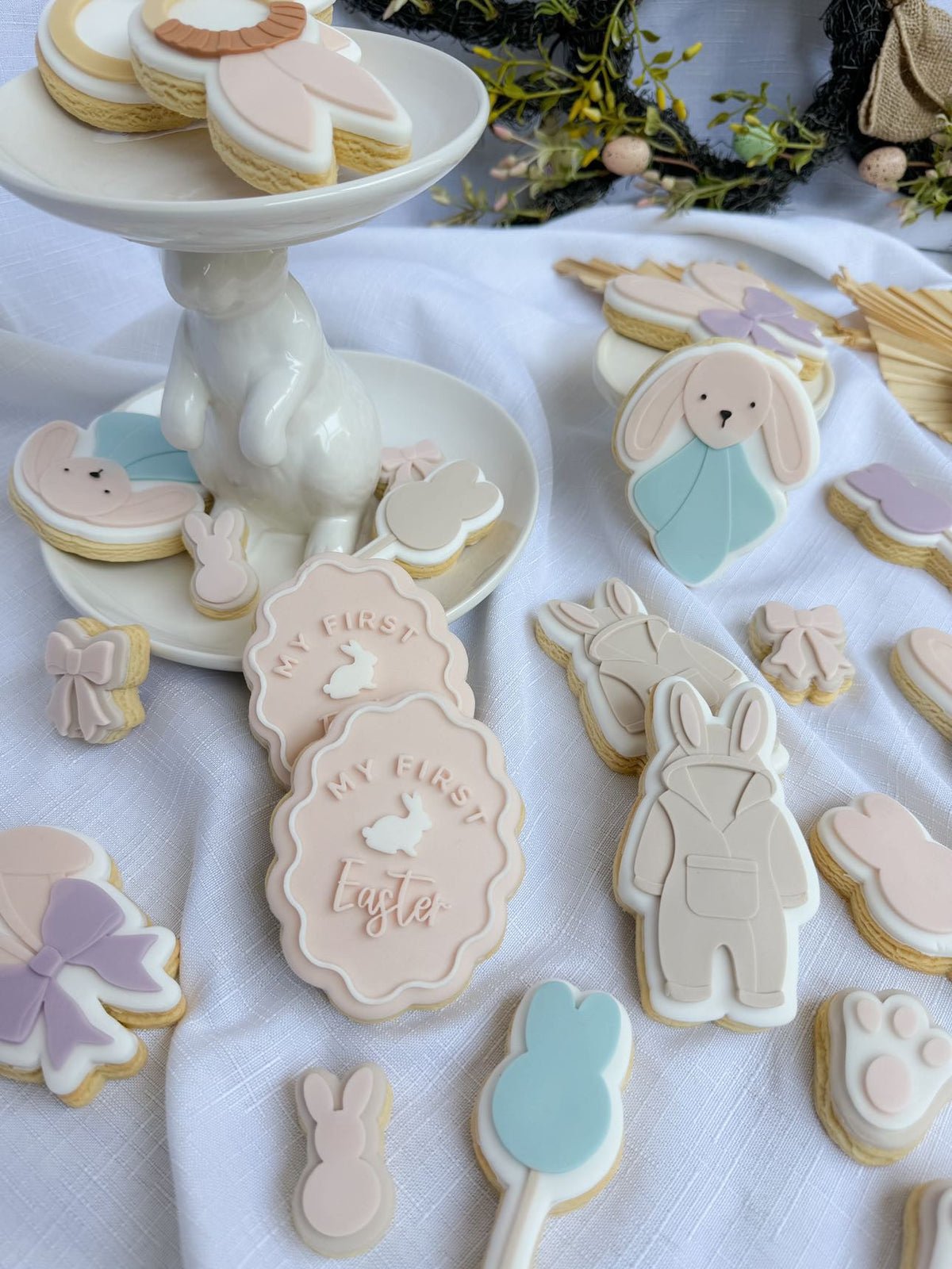 Bunny Ear Wooden Teether Cookie Stamp & Cutter