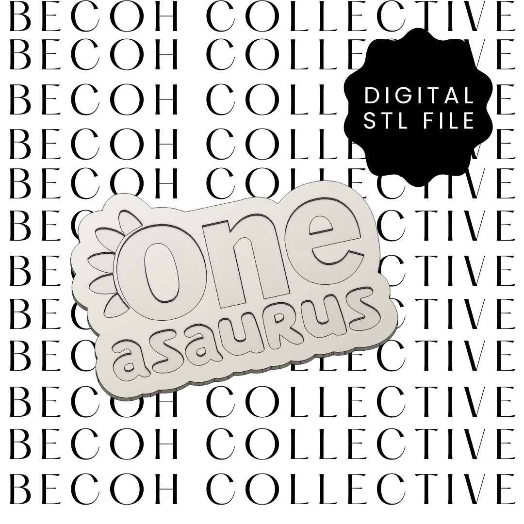One Asaurus Cookie Stamp & Cutter
