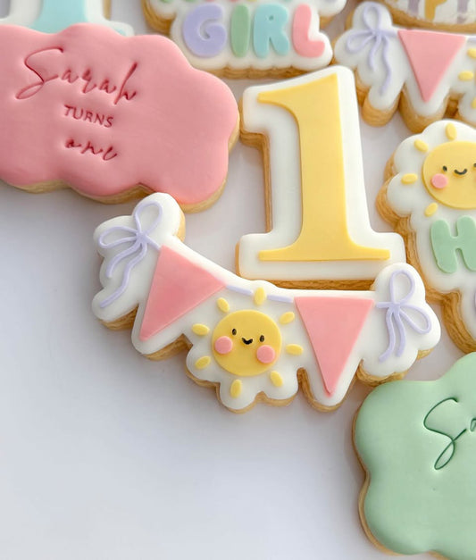 Cute Sun Bunting Cookie Stamp & Cutter