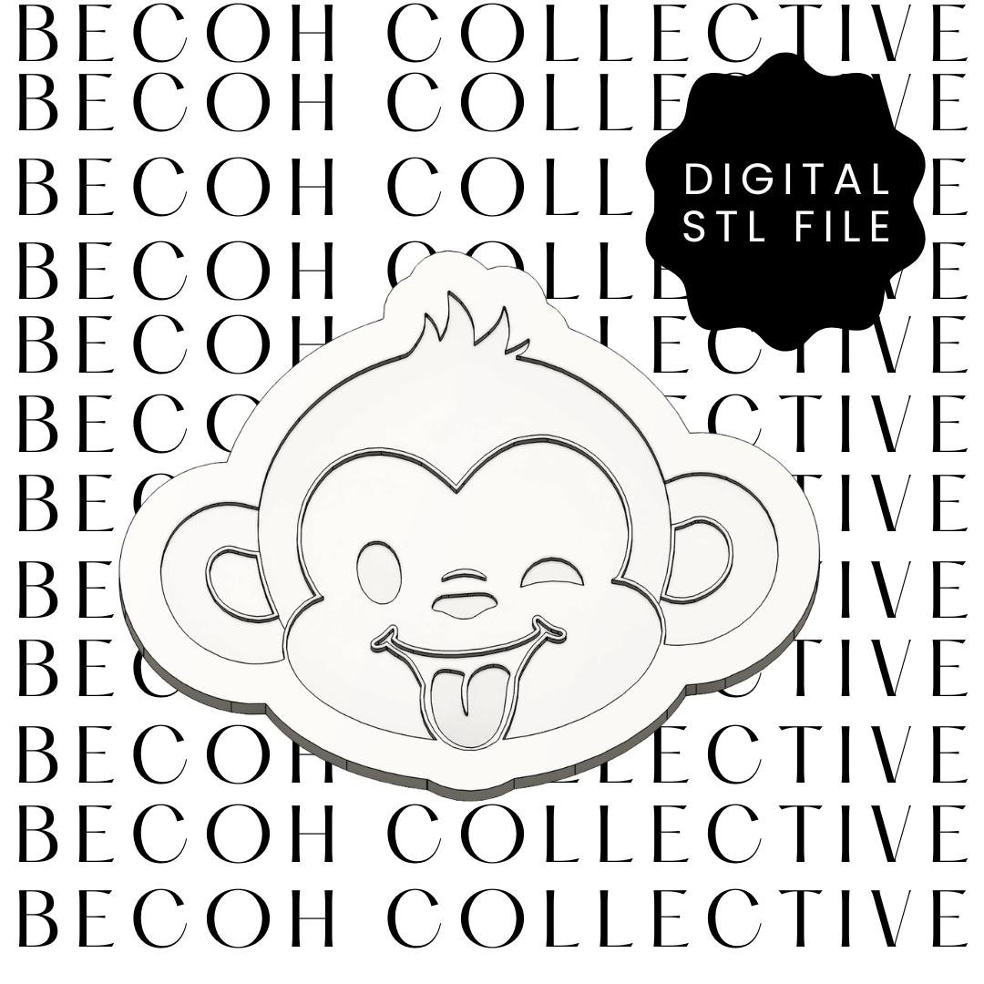 Cheeky Monkey Face Cookie Stamp & Cutter