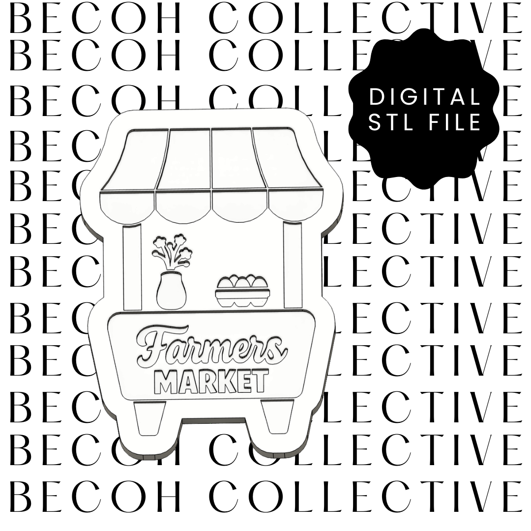 Farmers Market Cart Cookie Stamp and Cutter