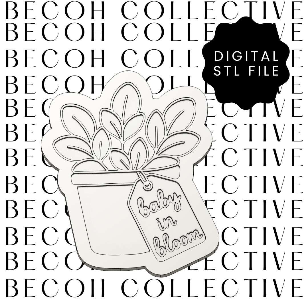 Baby in Bloom Flower Pot Stamp and Cutter