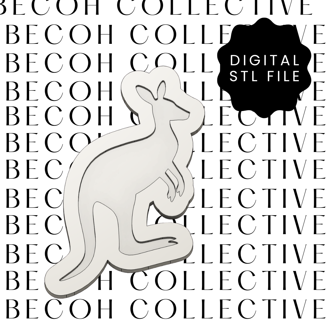 Kangaroo Silhouette Cookie Stamp & Cutter