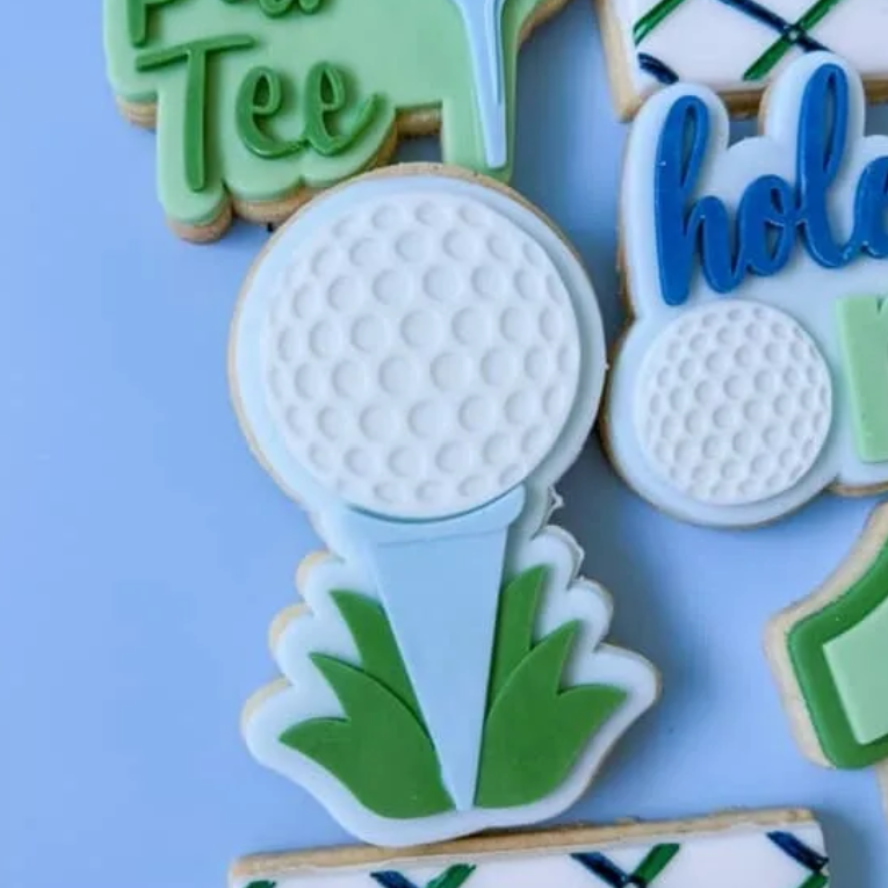 Golf Ball on Tee Cookie Stamp & Cutter