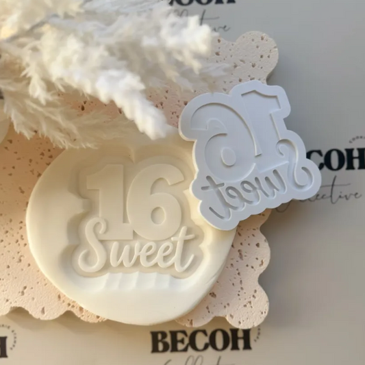 Sweet 16 Cookie Stamp & Cutter