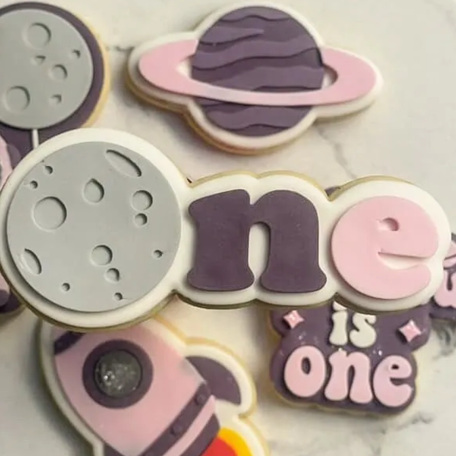Moon One Cookie Stamp & Cutter