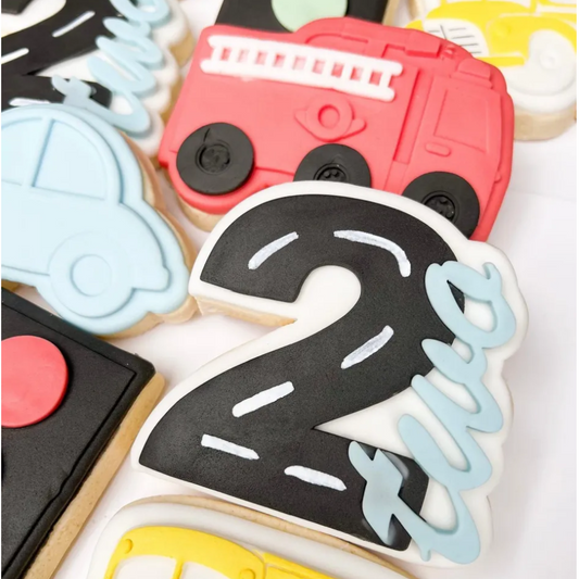 Number Two with Word Cookie Stamp & Cutter