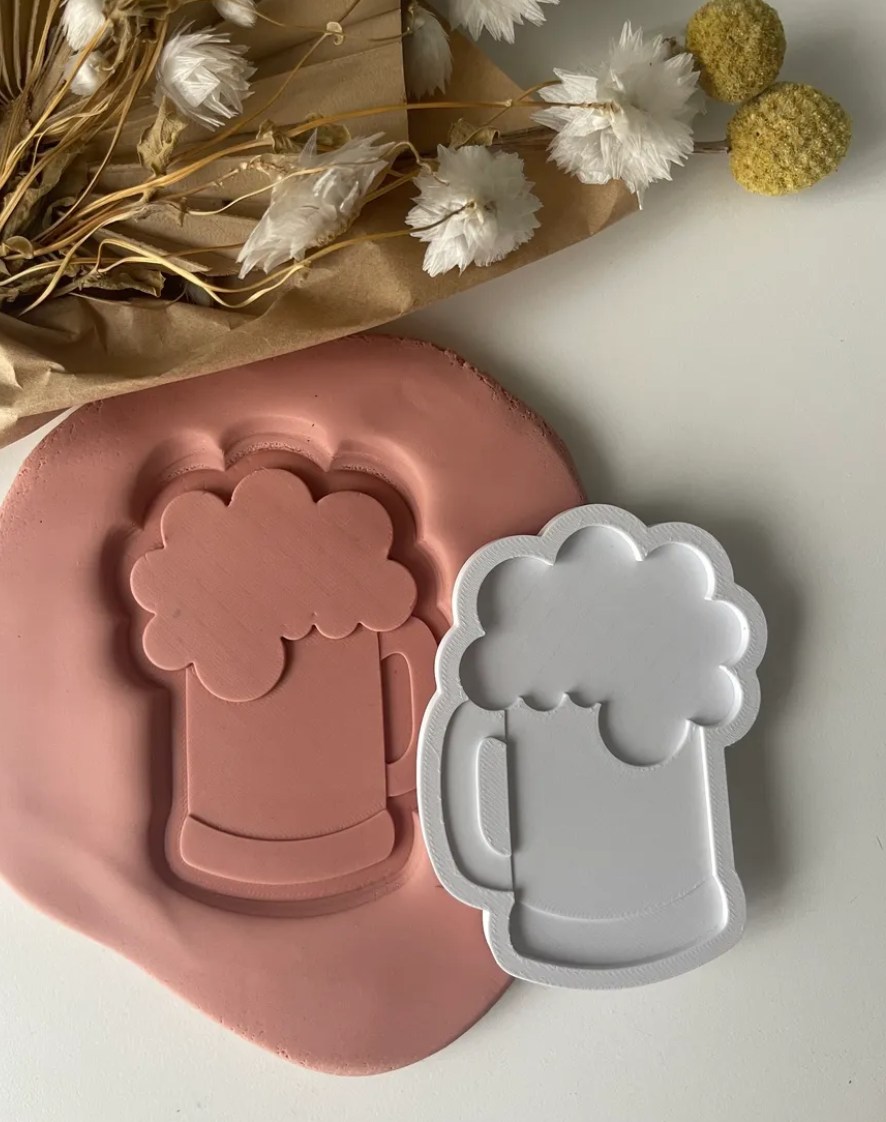 Frothy Beer Cookie Stamp & Cutter