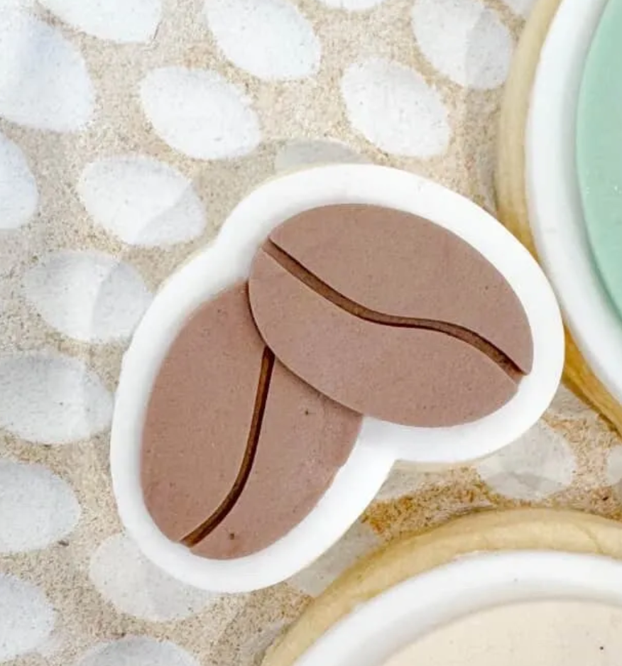Mini Coffee Beans Cookie Stamp & Cutter