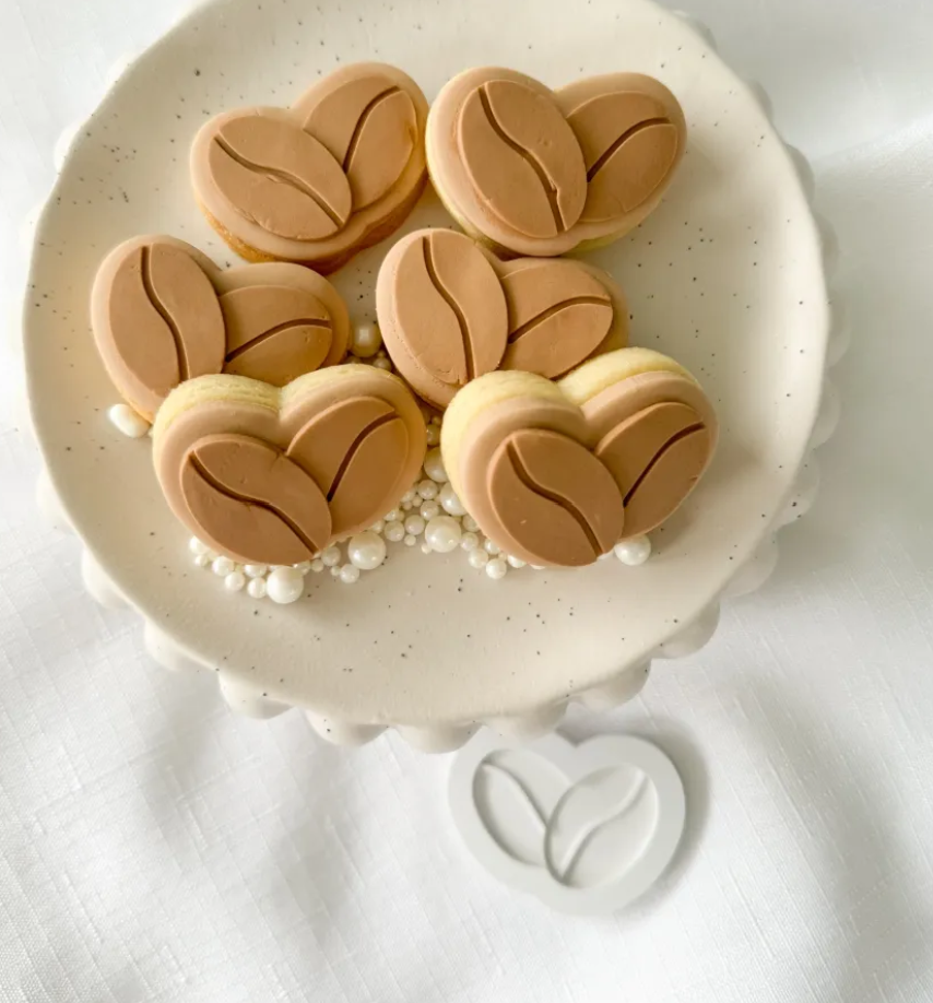 Mini Coffee Beans Cookie Stamp & Cutter
