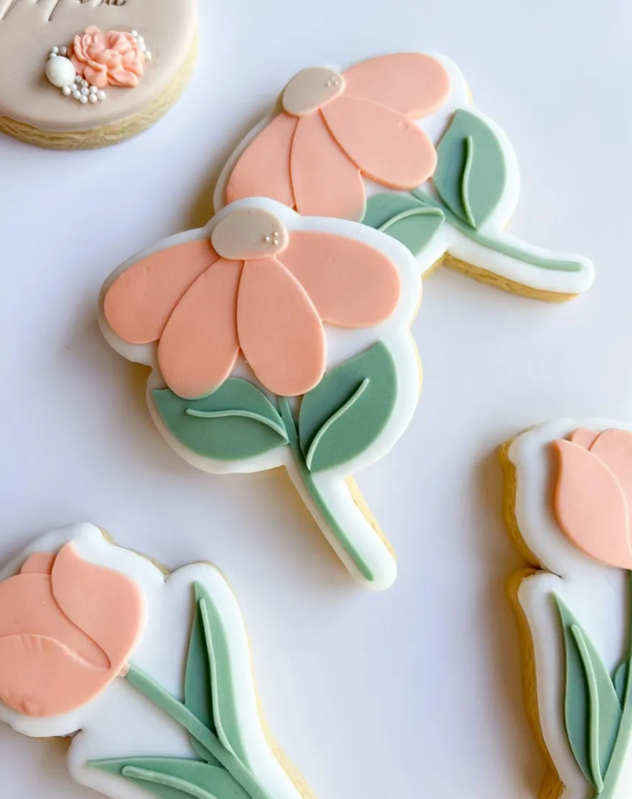 Half Daisy Flower Cookie Stamp & Cutter