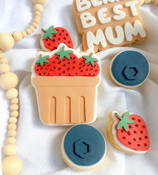 Strawberry Punnett Cookie Stamp & Cutter