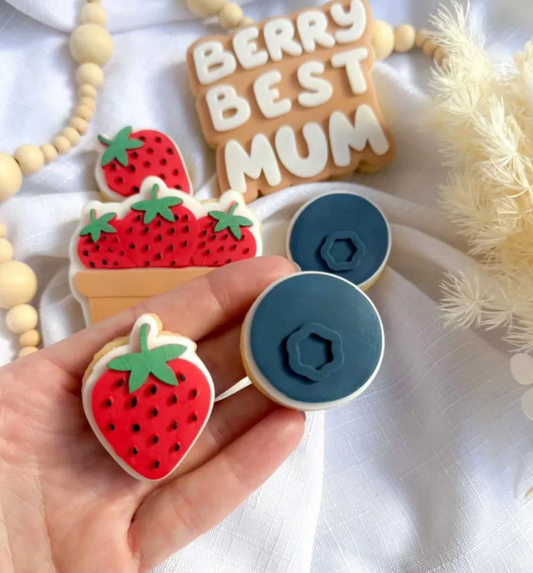 Mini Strawberry Cookie Stamp & Cutter