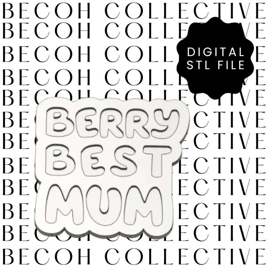 Berry Best Mum Cookie Stamp & Cutter