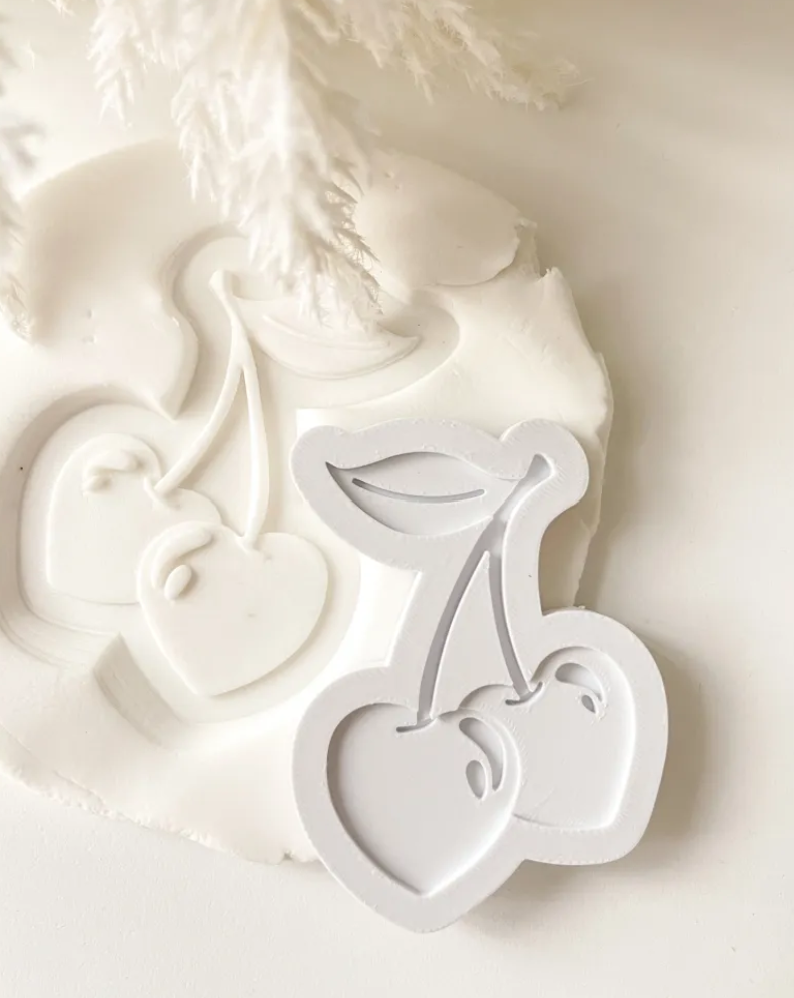 Cherry Hearts Cookie Stamp & Cutter