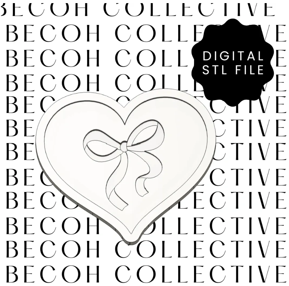 Heart with Bow Cookie Stamp & Cutter