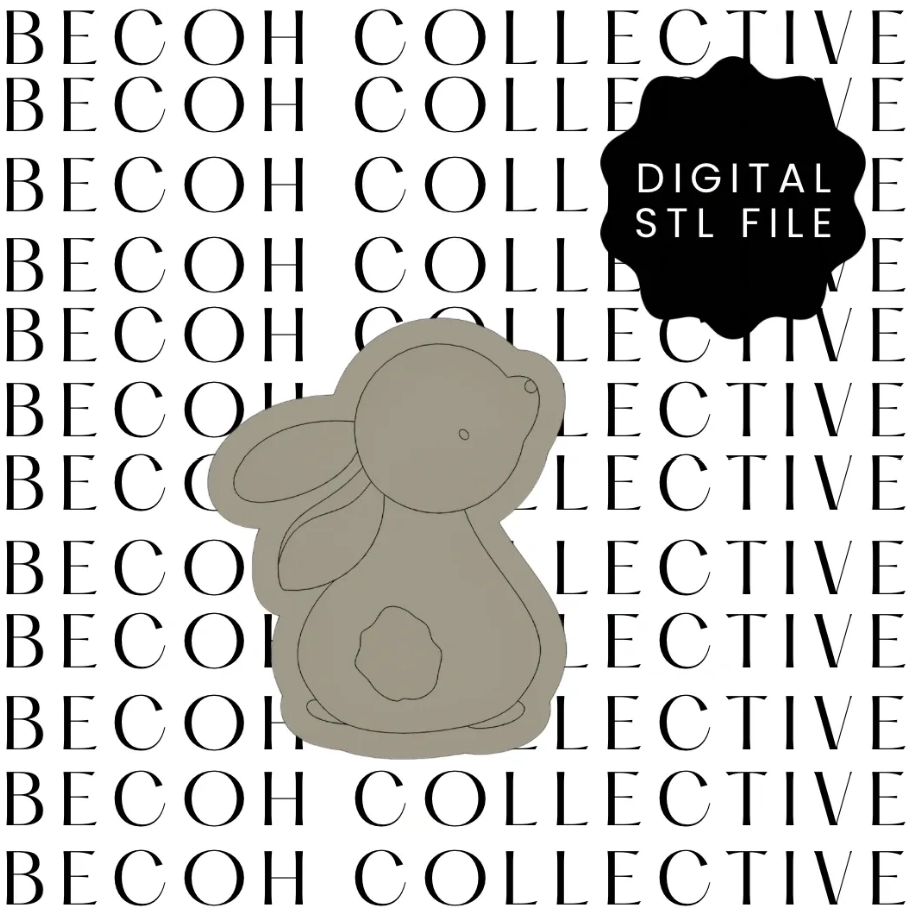 Back Facing Bunny Cookie Stamp and Cutter