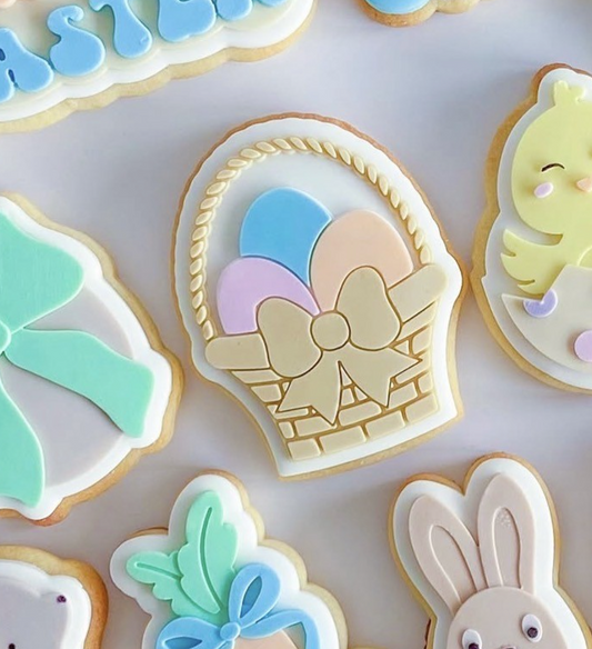 Easter Egg Basket Cookie Stamp & Cutter